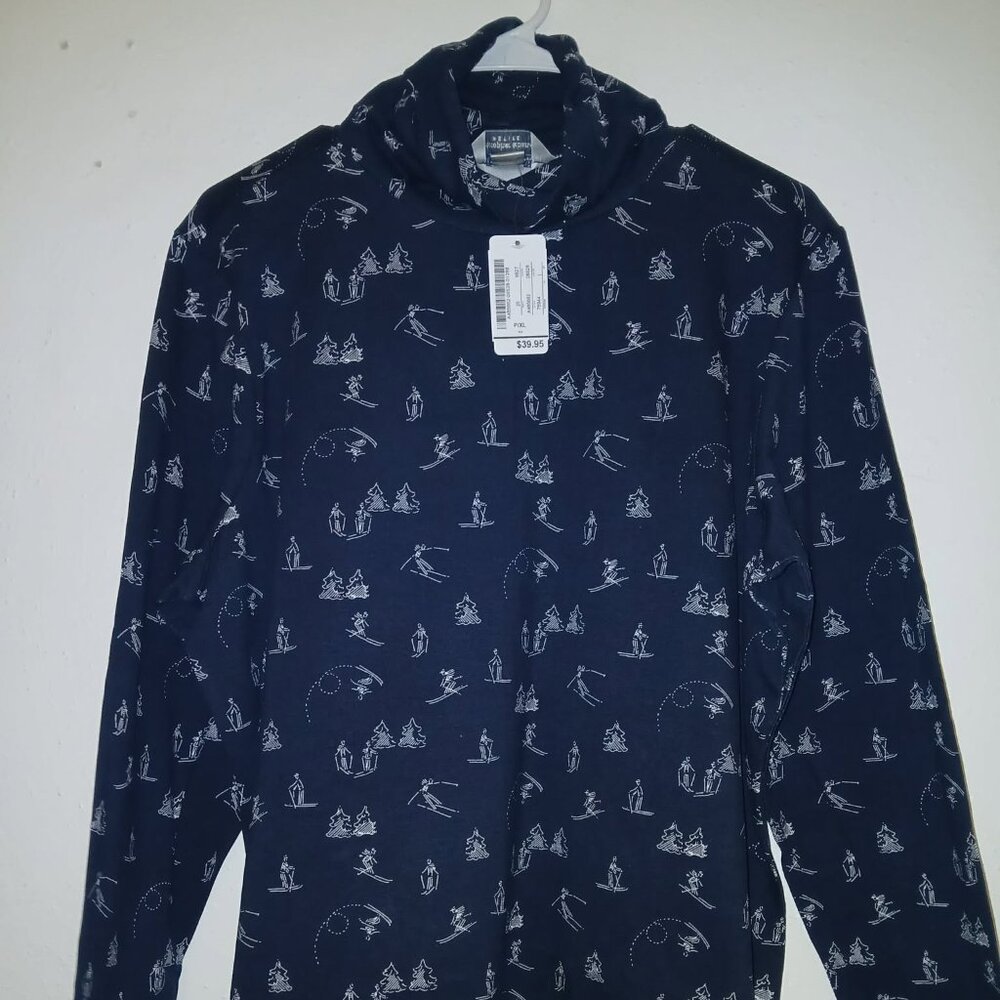 NWT Christopher & Banks Turtleneck Navy Ski Design